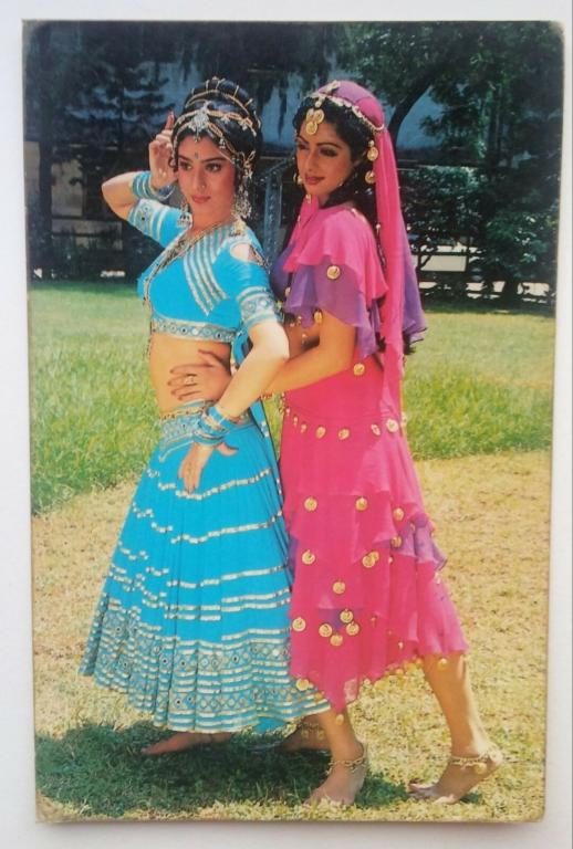 Sridevi, Meenakshi Sheshadri, original postcard, Pakistan